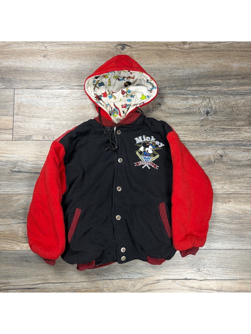 90’s Kids Mickey baseball hooded jacket